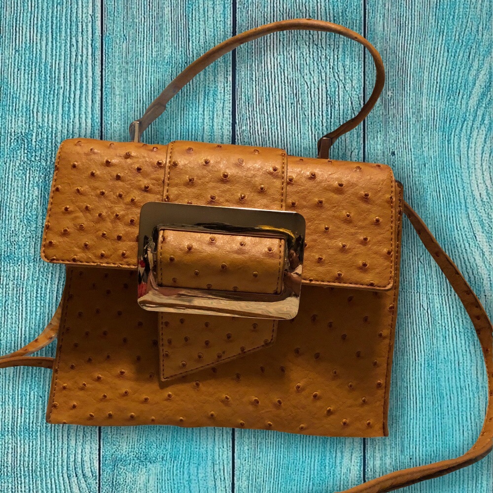 Faux Ostrich Leather Mini Crossbody Bag
